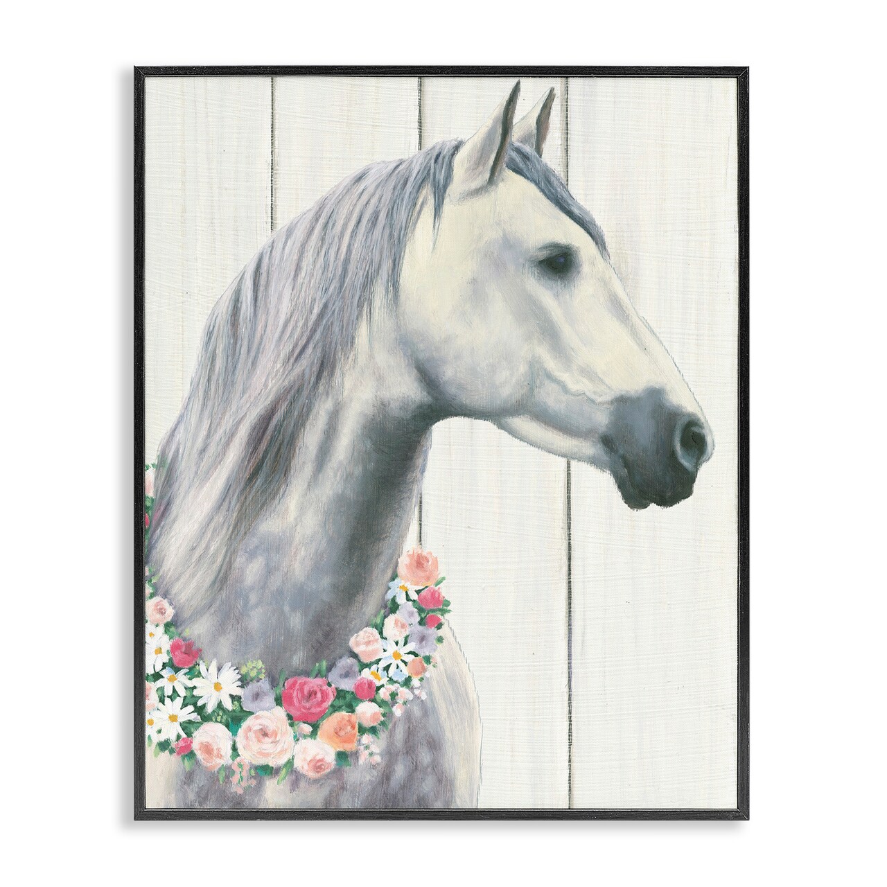 Stupell Industries Spirit Stallion with Flowers Framed Giclee Art